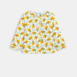 سترة صوفية على شكل طيور صفراء للفتيات الصغيرات